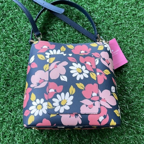 Kate Spade Darcy Small Bucket Bag Road Trip Floral Blue Multi - Picture 2 of 16